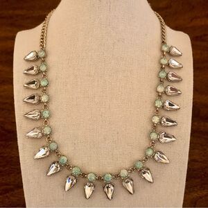 bella jack | Mint Green Rhinestone Statement Necklace | 19” Adjustable